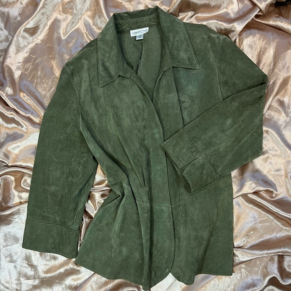 Green Suede Coat - Picture 6 of 10